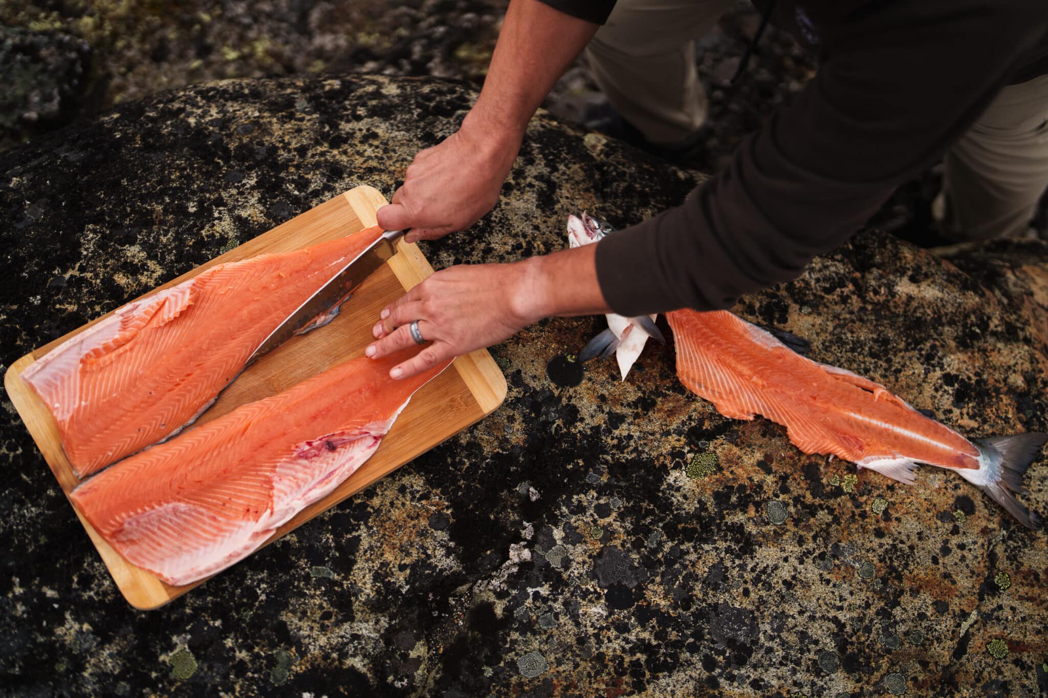 Salmon served as part of traditional Inuit food in Nunavik